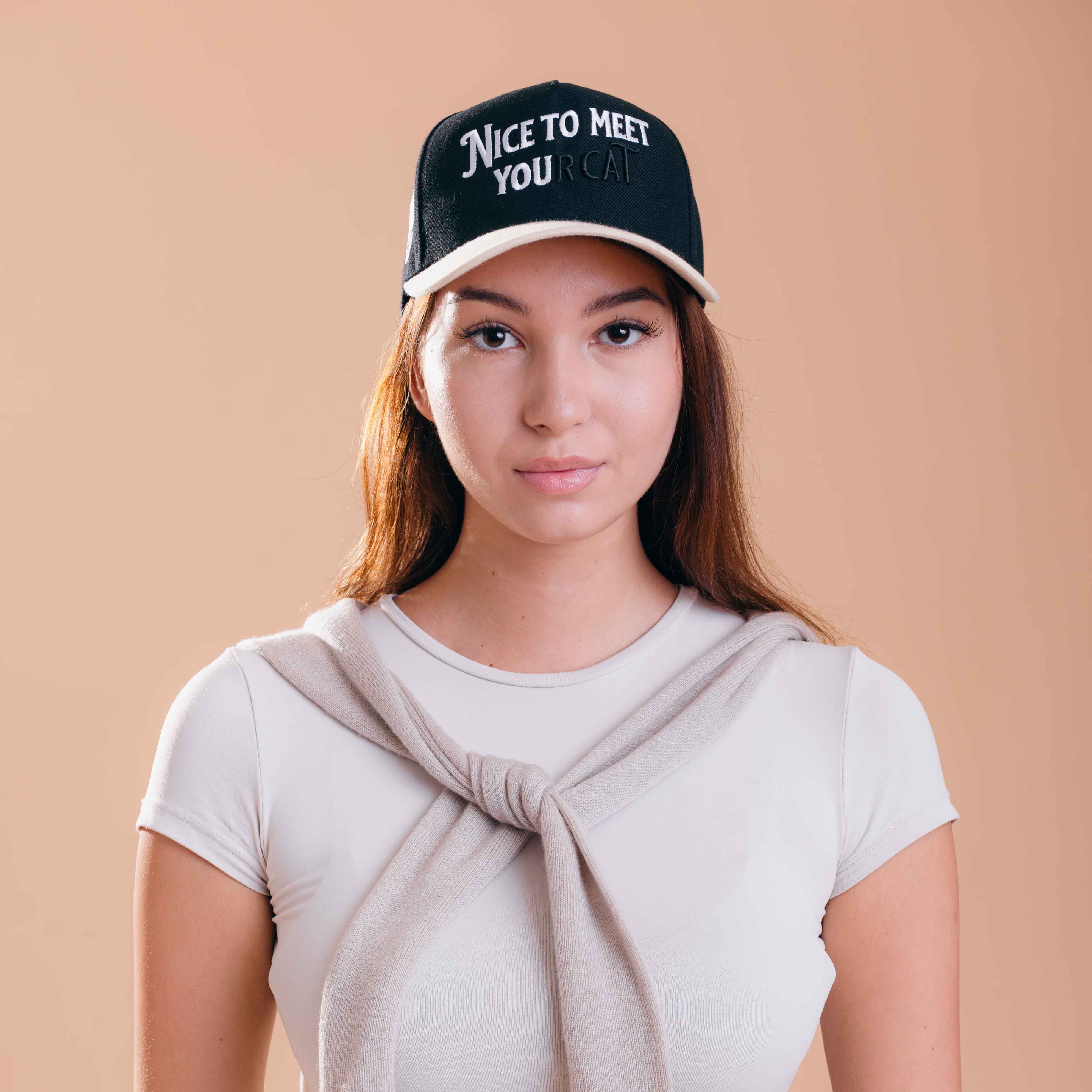 Nice to Meet Your Cat Hat - 3D Embroidery