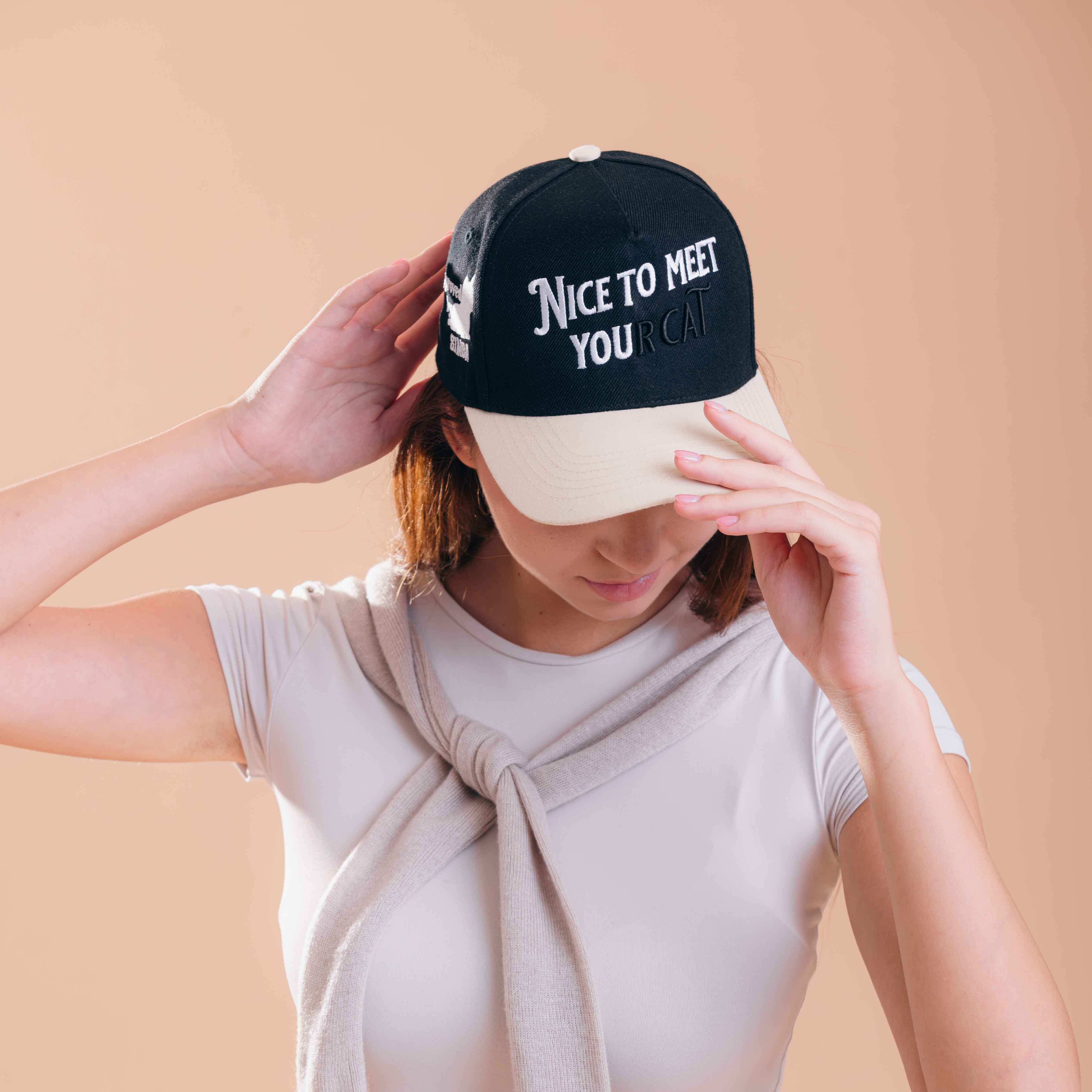 Nice to Meet Your Cat Hat - 3D Embroidery